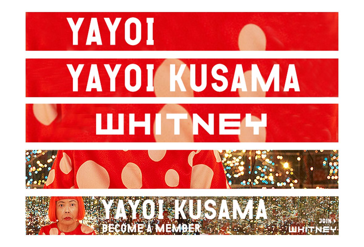 Whitney Museum online advertisement Yayoi Kusama